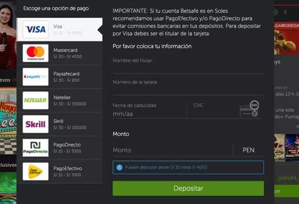 primer depósito en Betsafe